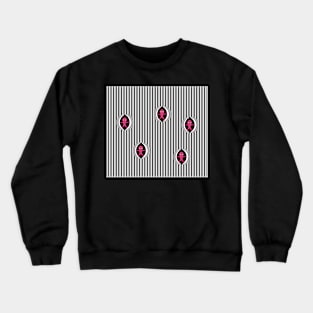 The arrival of small pink men out from the striped black and white pattern Crewneck Sweatshirt